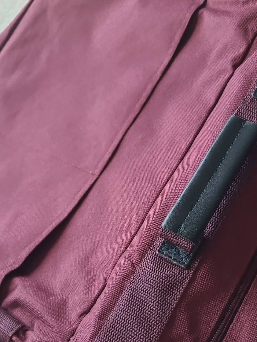 Men's Burgundy Messenger Bag with a Company Logo